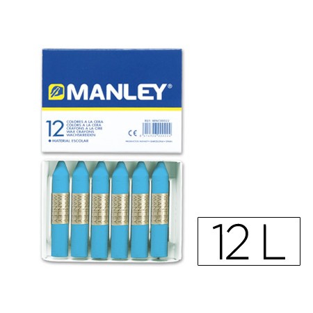 Lapis de Cera Manley 12 Unidades Azul Celeste