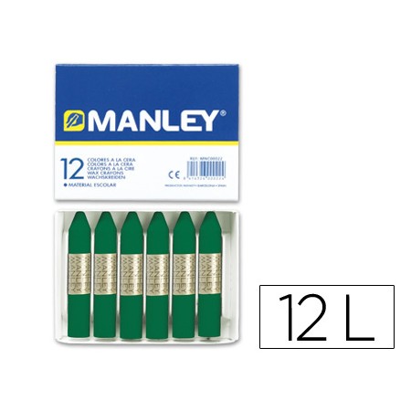 Lapis de Cera Manley 12 Unidades Verde-Esmeralda