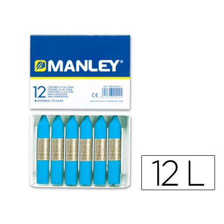 Lapis de Cera Manley Unicolor Azul Cobalto N? 20 Caixa de 12