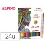 Lapis de Cor Alpino Experience Aguarelavel Mina Premium 3,3 Mm Caixa Metalica de 24 Unidades Cores Sortidas