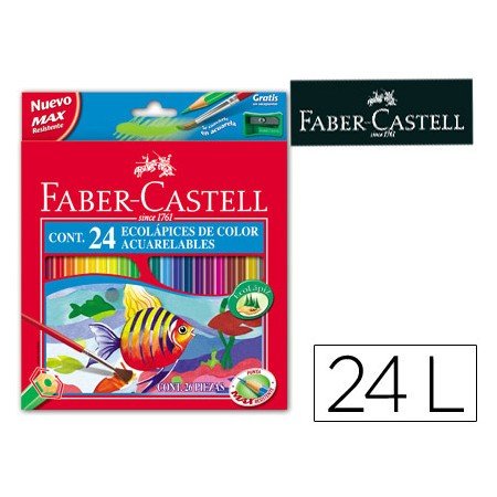Lapis de Cor Faber-Castell Aguarelaveis C/ 24 Sortidos