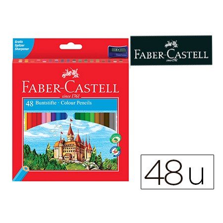 Lapis de Cor Faber-Castell C/48 Cores Hexagonal Madeira