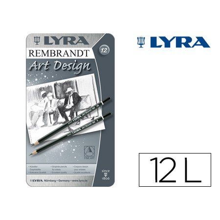 Lapis de Grafite Lyra Rembrand Art Design Caixa de 12 Graduacoes 6B-5B-4B-3B 2B-B-Hb-F-H-2H-3H-4H