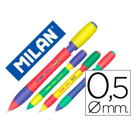 Lapiseira Milan Sway Mix 0,5 Mm com Borracha Cores Sortidas