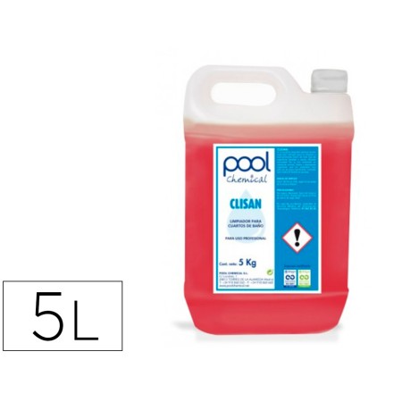 Liquido de Limpeza Casas de Banho Pool Chemical Clisan Anticalcario Garrafa 5 Litros