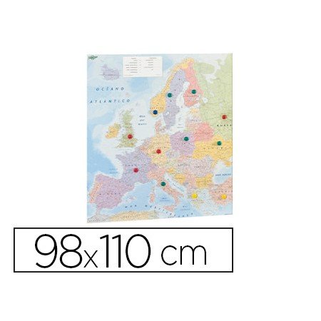 Mapa Parede Faibo Europa Plastificado Enrolado 98X110 Cm