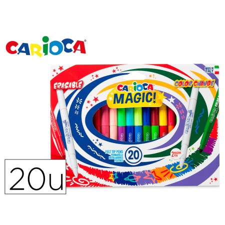 Marcador Carioca Magic Apagavel Caixa de 20 Unidades Cores Sortidas