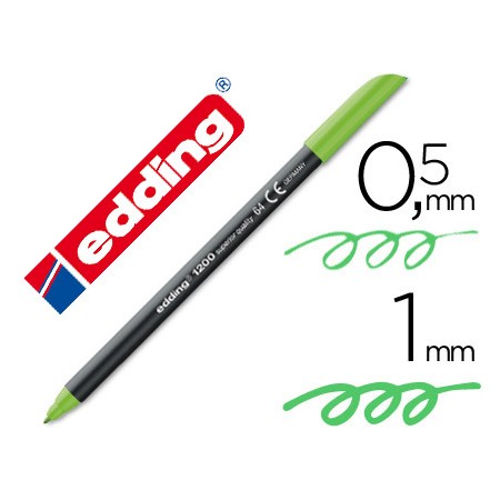 Marcador Edding 1200 Ponta de Fibra Redonda Traco 1 Mm N.64 Verde Neon