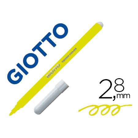 Marcador Giotto Turbo Color Lavavel com Ponta Bloqueada Unicolor Amarelo