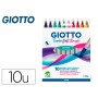 Marcador Giotto Turbo Soft Brush Ponta de Pincel Caixa de 10 Unidades Cores Sortidas