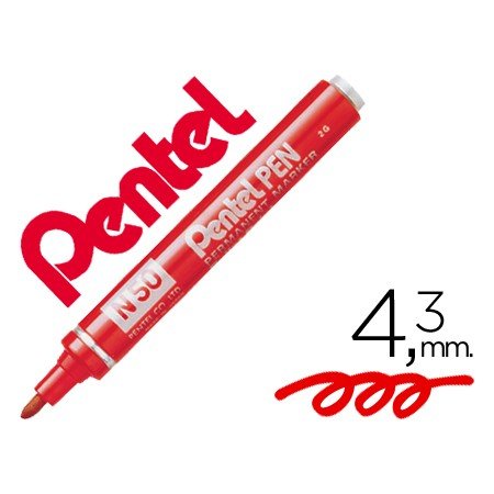 Marcador Pentel N50 Permanente Vermelho 4,3 Mm
