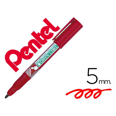 Marcador Pentel Nn50 Permanente Ponta Redonda Vermelho