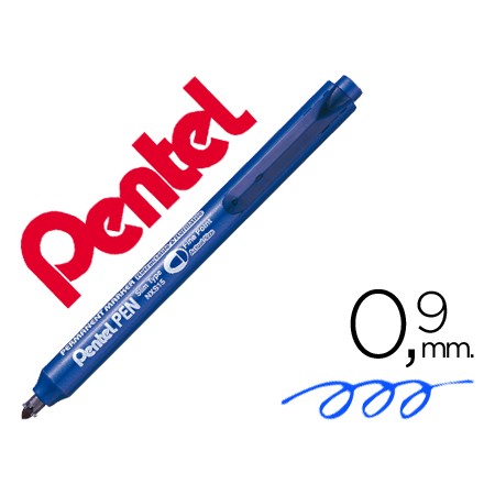 Marcador Pentel Nxs15 Permanente Retratil 4,5 Mm Azul