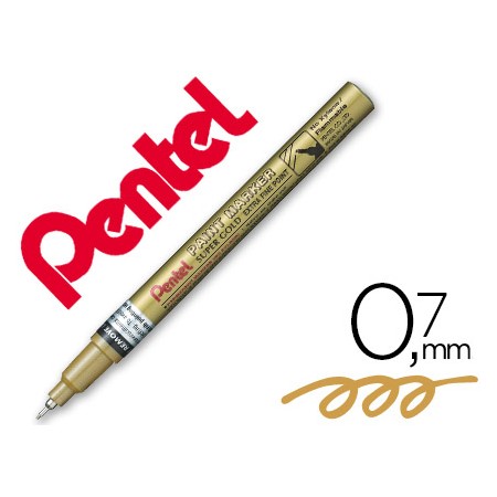 Marcador Pentel Permanente Mfp10-X Dourado Para Pinturas Decorativas. Ponta Extra Fina