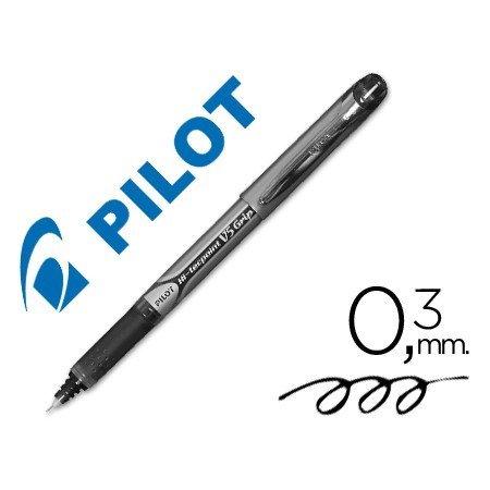 Marcador Pilot Ponta Fina V-5 Grip Preto 0.5 Mm
