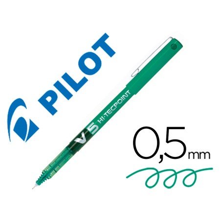 Marcador Pilot Ponta Fina V-5 Verde 0.5 Mm