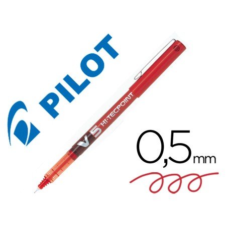 Marcador Pilot Ponta Fina V-5 Vermelho 0.5 Mm