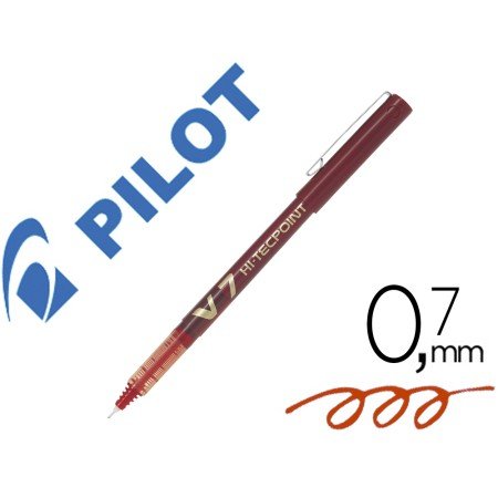Marcador Pilot Ponta Fina V-7 Vermelho 0.7 Mm