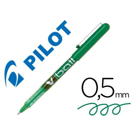 Marcador Pilot Roller V-Ball Verde 0.5 Mm