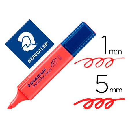 Marcador Staedtler Textsurfer Classic 364 Fluorescente Vermelho