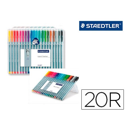 Marcador Staedtler Triplus Fineliner Estojo 20 Cores Sortidas