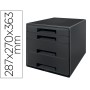 Modulo de Gavetas de Secretaria Leitz Recycle 4 Gavetas Cor Preto 287X270X363 Mm