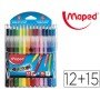 Pack Combo Maped Color Peps 12 Rotuladores + 15 Lapices de Colores