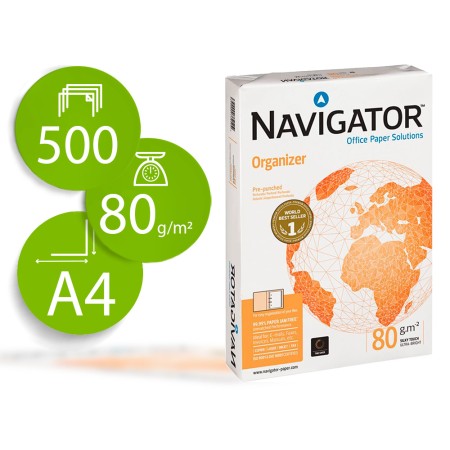 Papel Fotocopia Navigator Din A4 80 Gr 2 Furos Papel Multiusos Tinteiros E Laser Embalagem de 500 Folhas