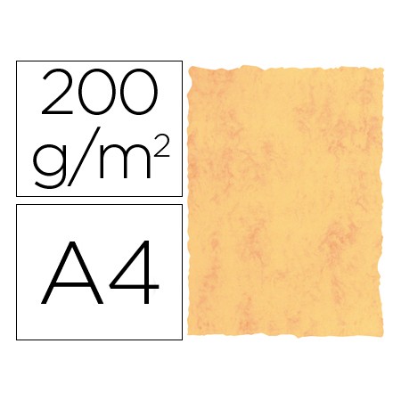 Papel Pergaminho Michel Din A4 200 Gr Cor Marmore Amarelo Embalagem de 25 Folhas