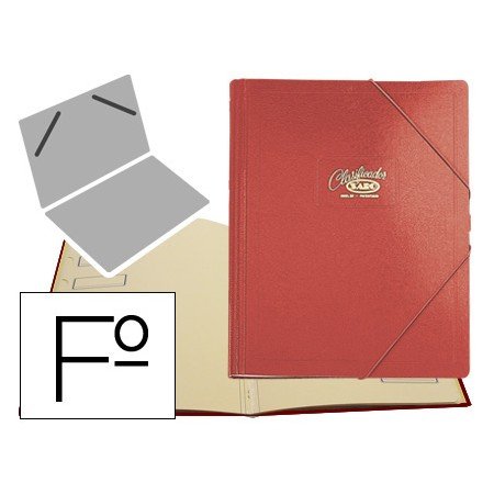 Pasta Classificadora Saro Cartao Compacto Folio com 12 Departamentos Vermelha