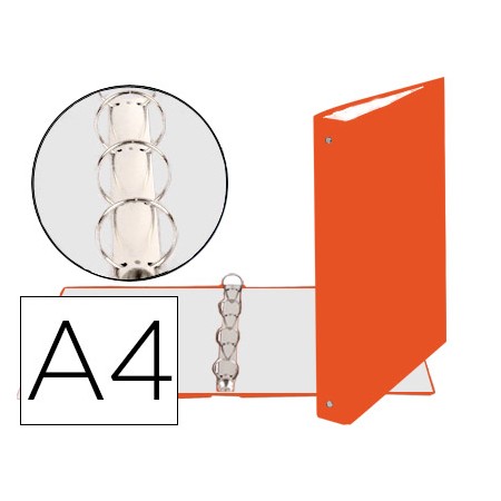 Pasta Exacompta de 4 Aneis 30Mm Redondos Din A4 Cartao Forrado Laranja