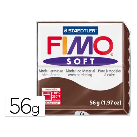 Pasta Para Modelar Staedtler Fimo Soft 56 Gr Cor Chocolate