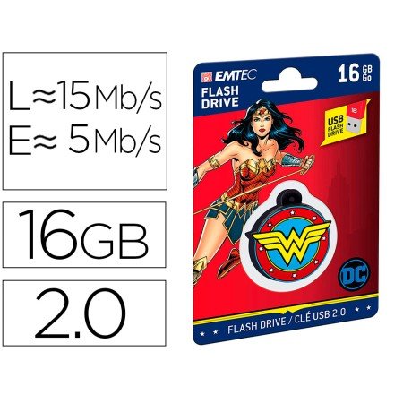 Pen Drive USB Emtec Flash 16 Gb USB 2.0 Collector Wonder Woman