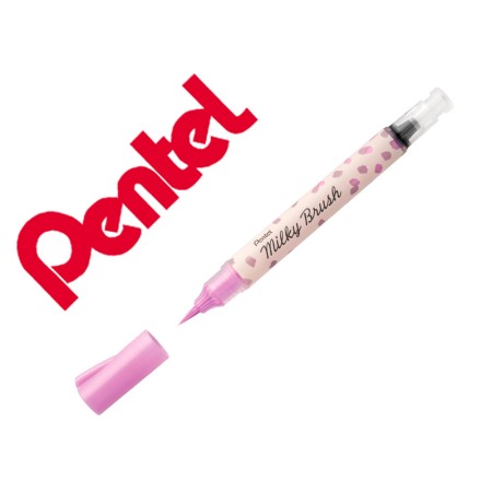 Pincel Pentel Milky Brush Cor Pastel Violeta