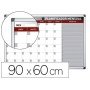 Planning Magnetico Bi-Office Mensal Lacado Moldura em Aluminio 90X60 Cm