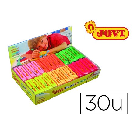 Plasticina Jovi 70 50 Gr Caixa 30 Cores Fluorescentes Sortidas