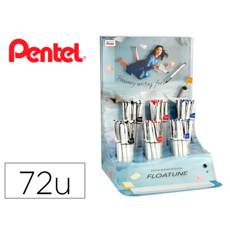 Roller Ball Pentel Floatune Expositor com 72 Unidades Sortidas