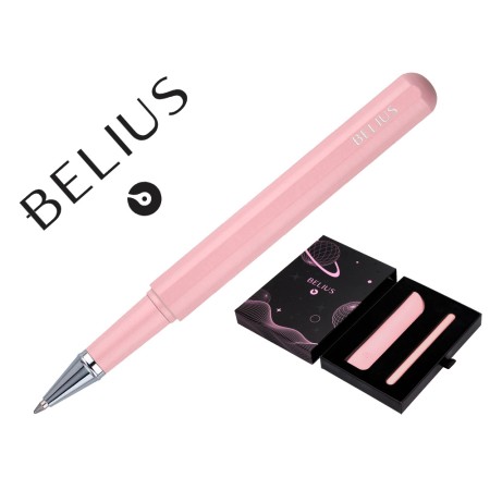 Roller E Bolsa em Imitacao Pele Belius Space B Desenho Minimalista Rosa Tinta Azul Caixa Design