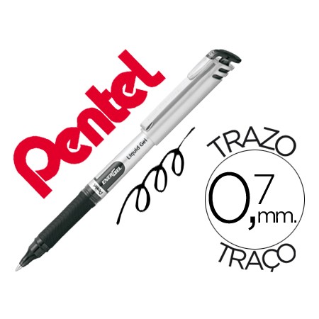 Roller Pentel Bl17 Energel Ponta Metal Preto