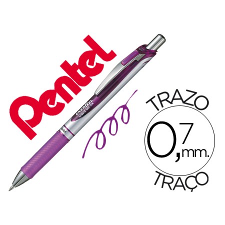 Roller Pentel Bl77 0,7 Mm Energel Rectractil Violeta