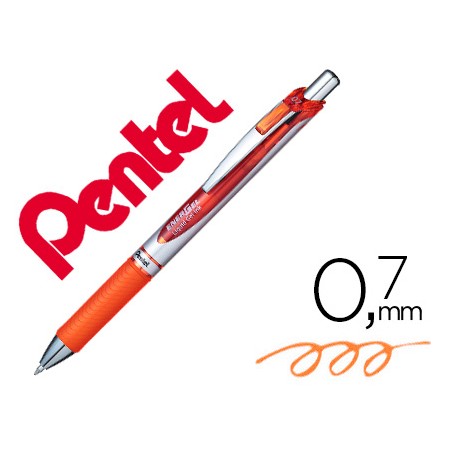 Roller Pentel Bl77 0,7 Mm Energel Retratil Laranja