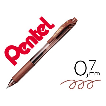 Roller Pentel Energel Bl107 0,7 Mm Castanho