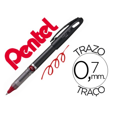 Roller Pentel Energel Tradio Corpo Na Cor Preto Ponta 0,7 Mm E Tinta Vermelha