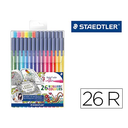 Rotuladores Staedtler Triplus Color Edicion Johanna Basford Estuche Plastico de 26 Colores