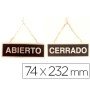 Rotulo Metalico Serigrafiado Abierto Y Cerrado Con Cadena Y Ventosa Para Colgar de 74X232 Mm