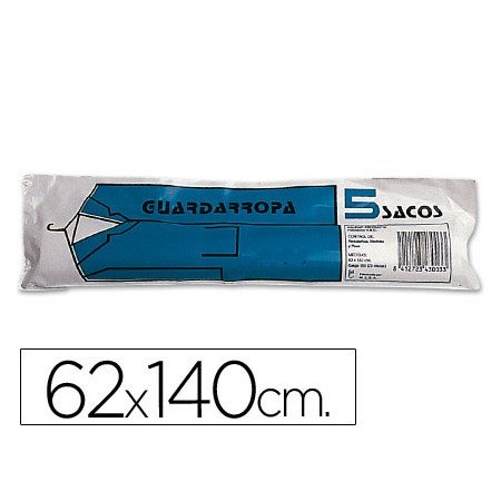 Saco Guarda-Roupa Plastico Rolo 5 Sacos - 62X140 Cm