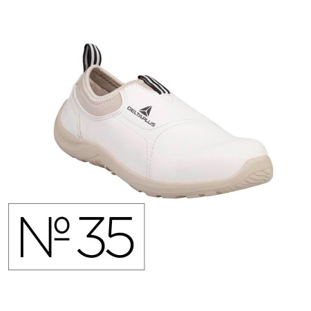 Sapatos de Seguranca Deltaplus Microfibra Pu Sola Pu Mono-Densidade Cor Branco Tamanho 35