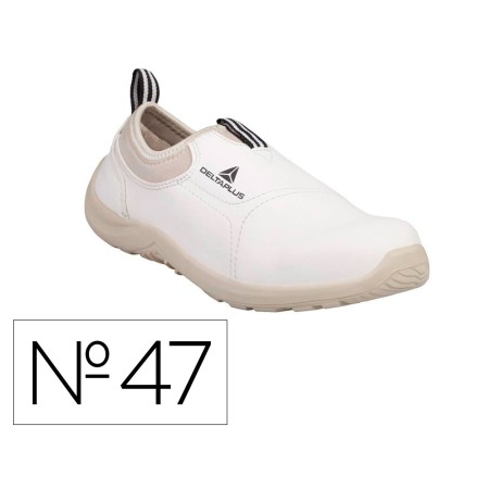 Sapatos de Seguranca Deltaplus Microfibra Pu Sola Pu Mono-Densidade Cor Branco Tamanho 47