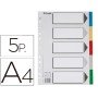 Separador Esselte de Plastico Conjunto de 5 Separadores de Cores Din A4 com 5 Cores Multiperfurado