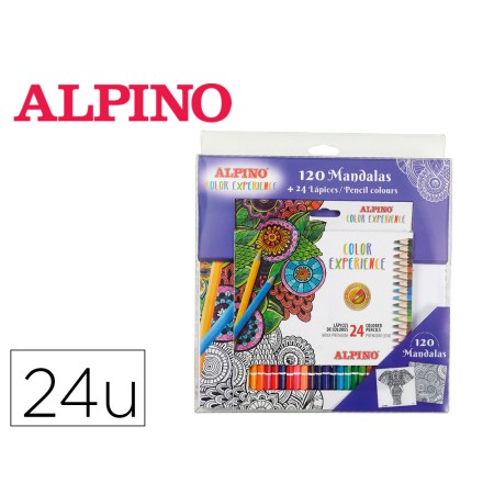 Set de Desenho Alpino Color Experience 24 Lápis de Cor E Livro de 120 Mandalas